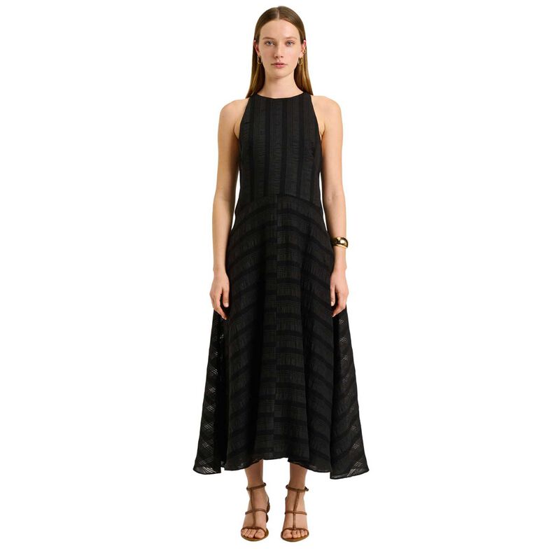 Veronika Maine Sheer Textured Stripe Maxi Dress image number 0